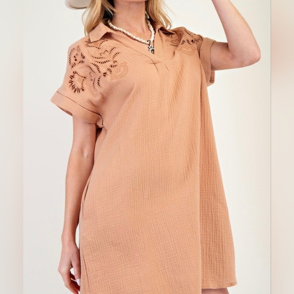 easel Dresses & Skirts - EASEL Embroidered Shirt Dress #484-489